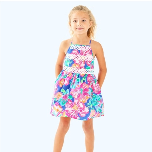 Lilly Pulitzer Girls Elize Fit Flare Dress in Jungle Utopia 14 - Picture 6 of 6